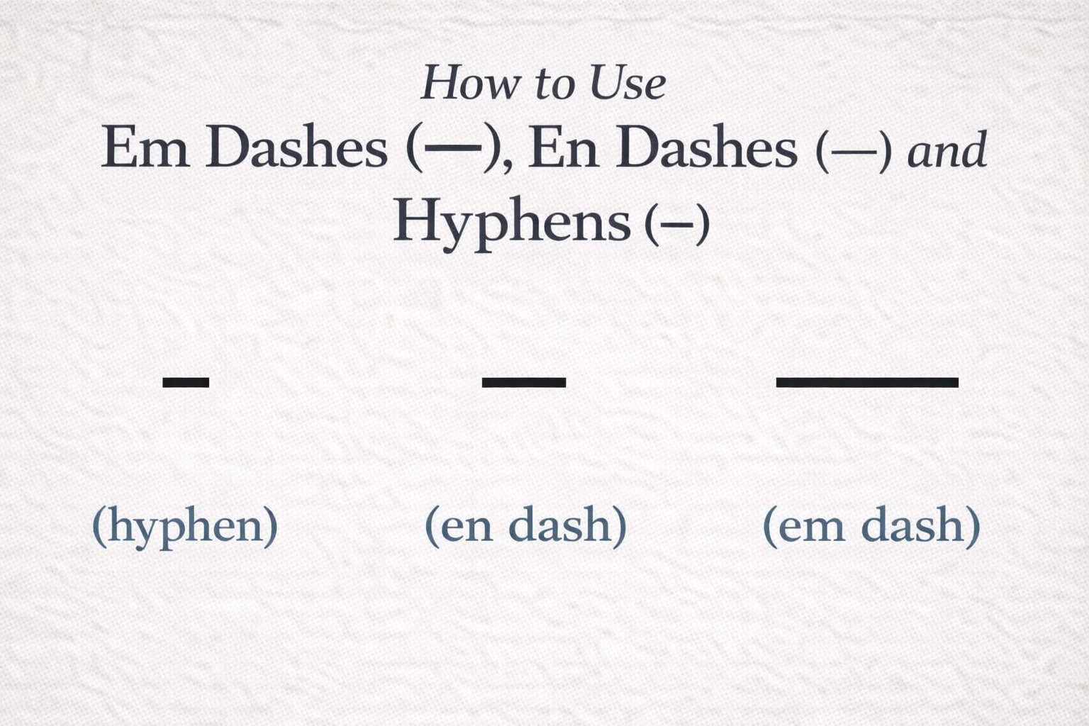 How to Use Em Dashes (—), En Dashes (–) , and Hyphens (-)